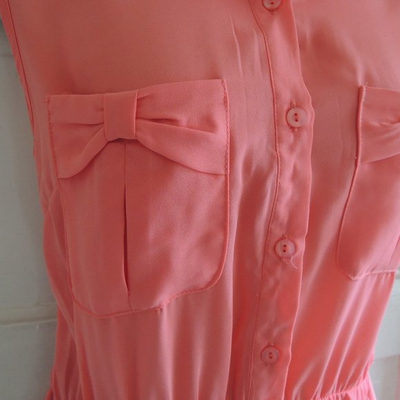 Modcloth Alice Moon Pink Retro 60s Dress Pockets L - Picture 3 of 6